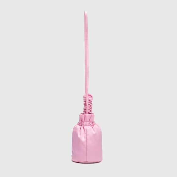 GANNI Pink Scrunchie Occasion Knot Top Handle Tote Bag Shoulder Drawstring Purse - Picture 8 of 10